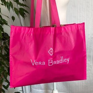 VERA BRADLEY large hot pink recyclable reusable shopping market bag tote
